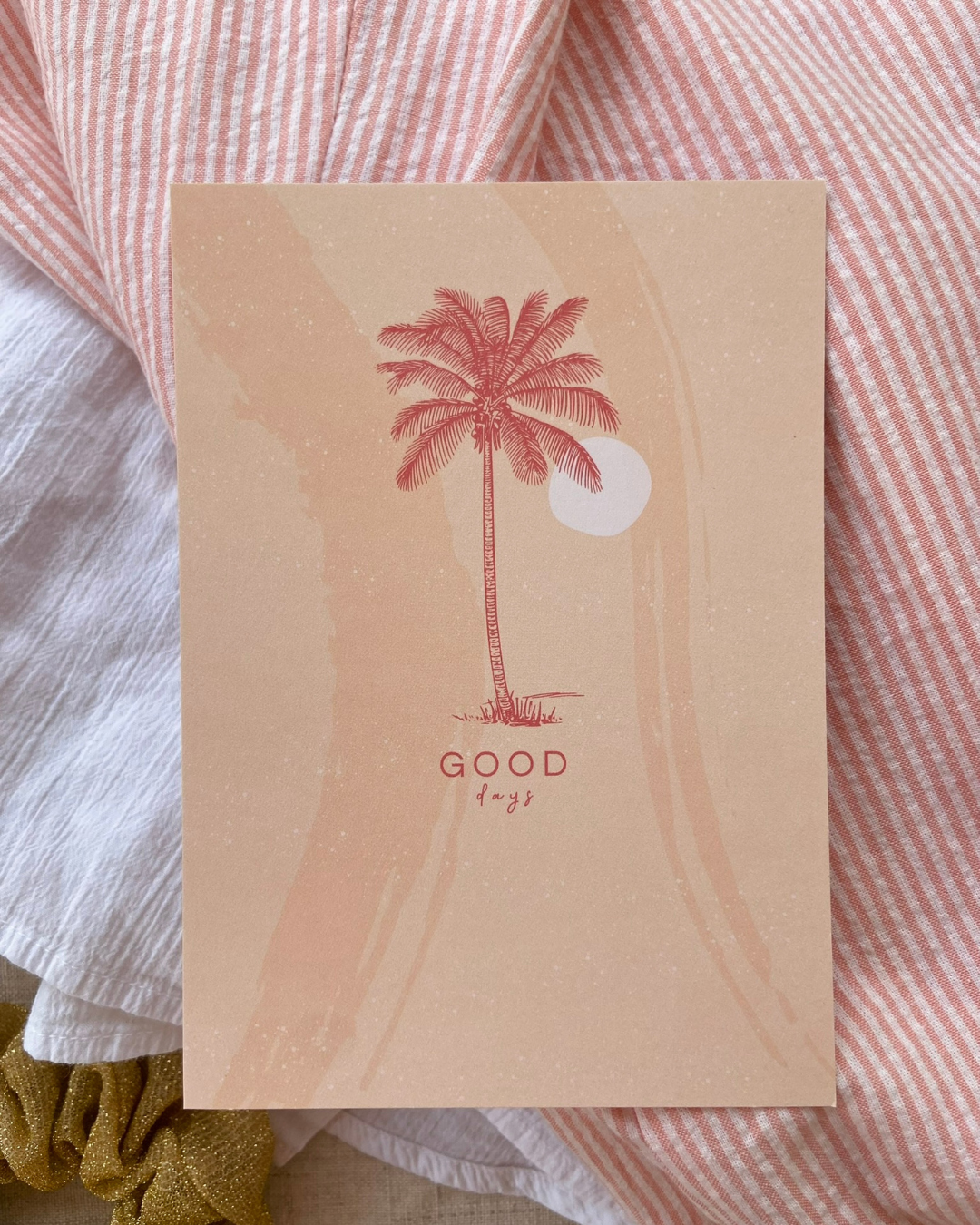Carte postale illustrée thème estival