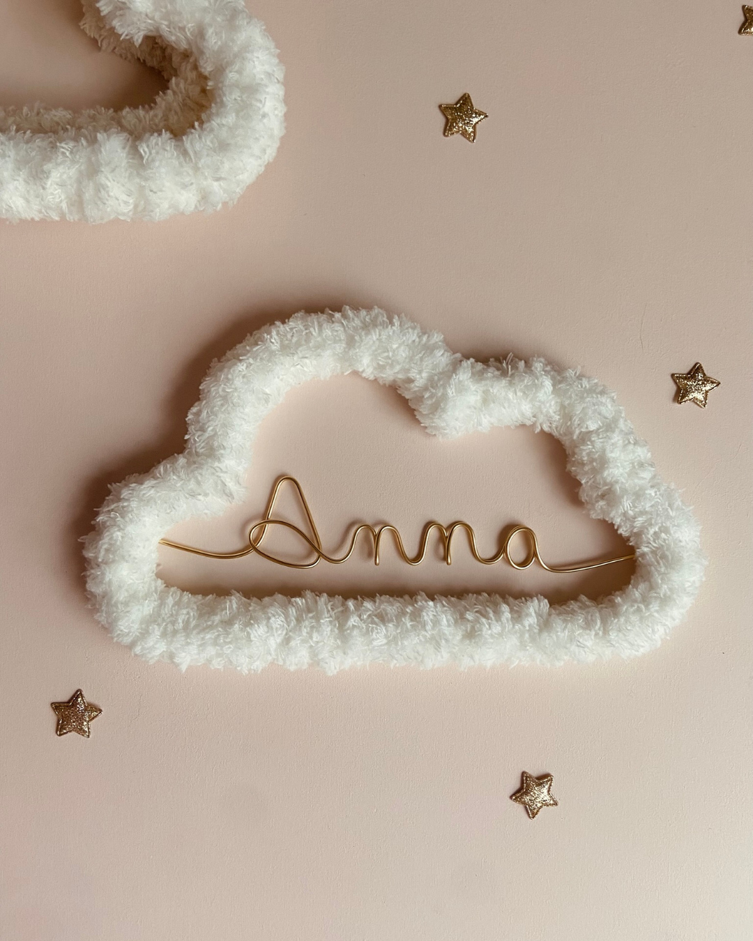 Nuage moumoute blanc cassé, beige - personnalisable