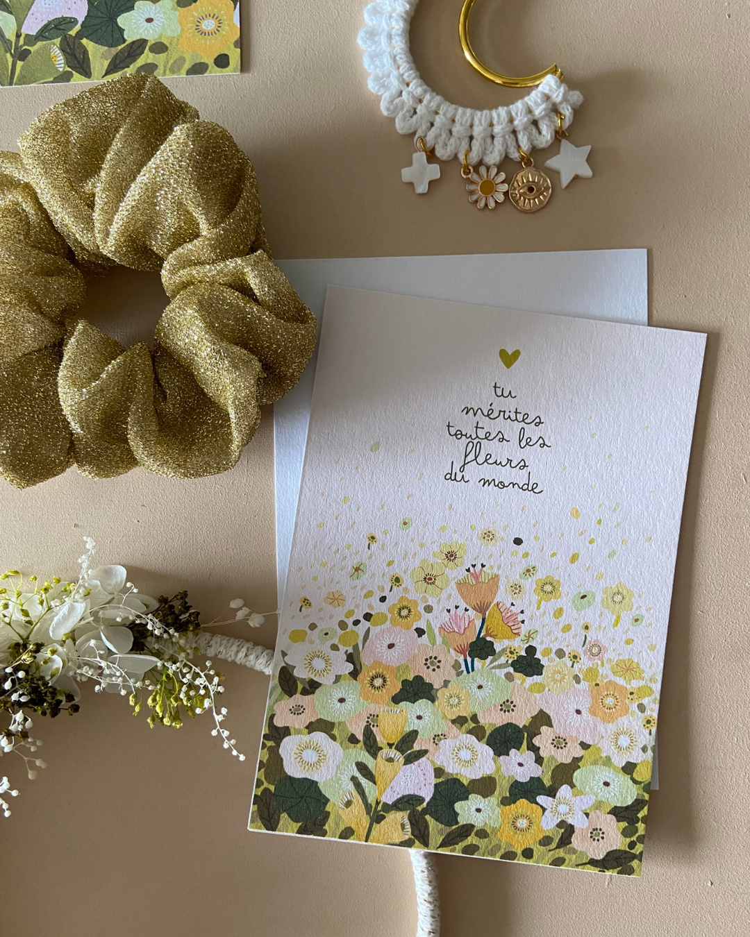Carte postale illustrée « Les fleurs »