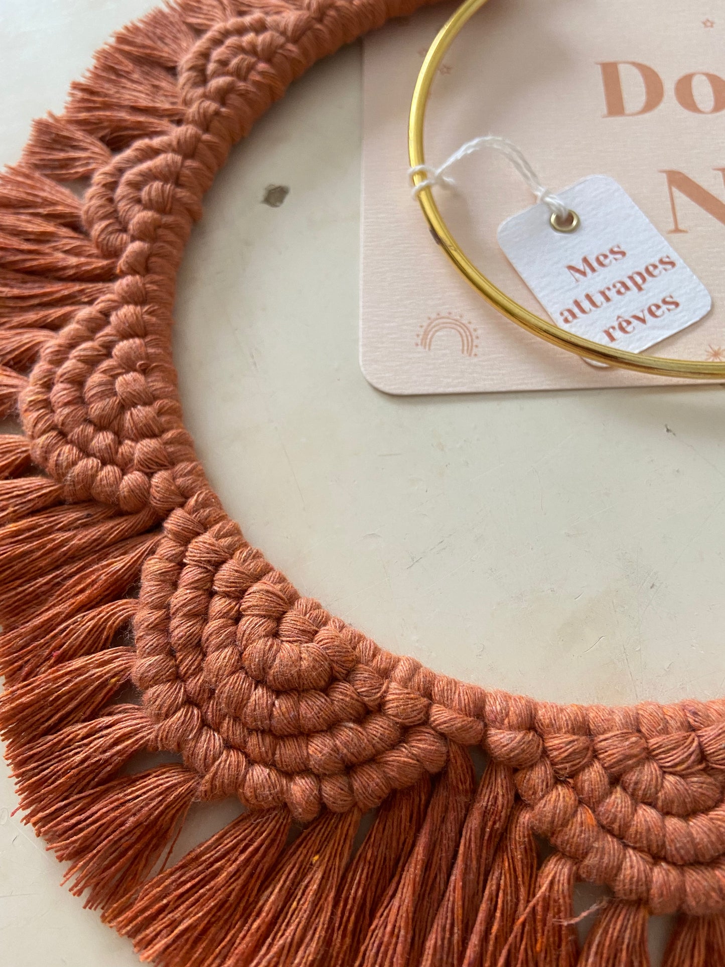 Lune macramé terracotta