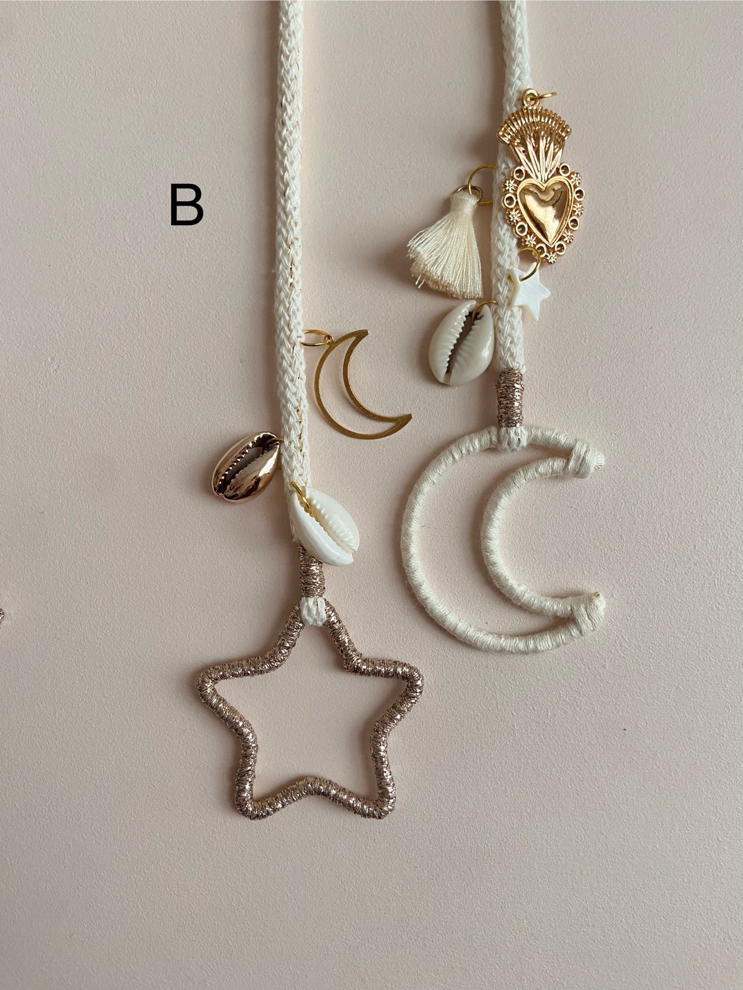 Suspension Bohème - Etoile & Lune