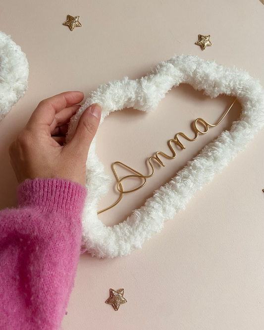 Nuage moumoute blanc cassé, beige - personnalisable