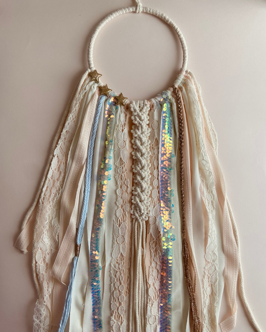 Attrape-rêve avec sequins holographique et étoiles pailletées - Collection Cali