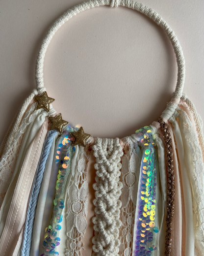 Attrape-rêve avec sequins holographique et étoiles pailletées - Collection Cali