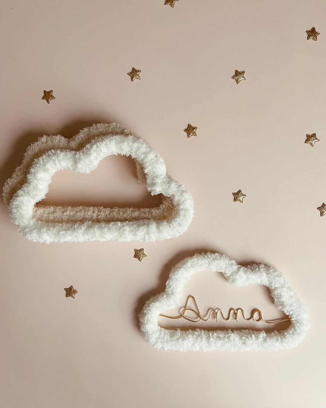 Nuage moumoute blanc cassé, beige - personnalisable