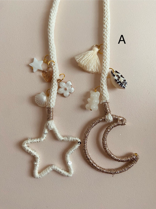 Suspension Bohème - Etoile & Lune