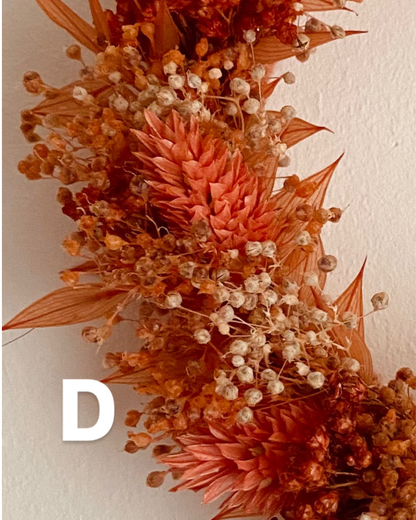 Couronne fleurie avec différents coloris - personnalisable
