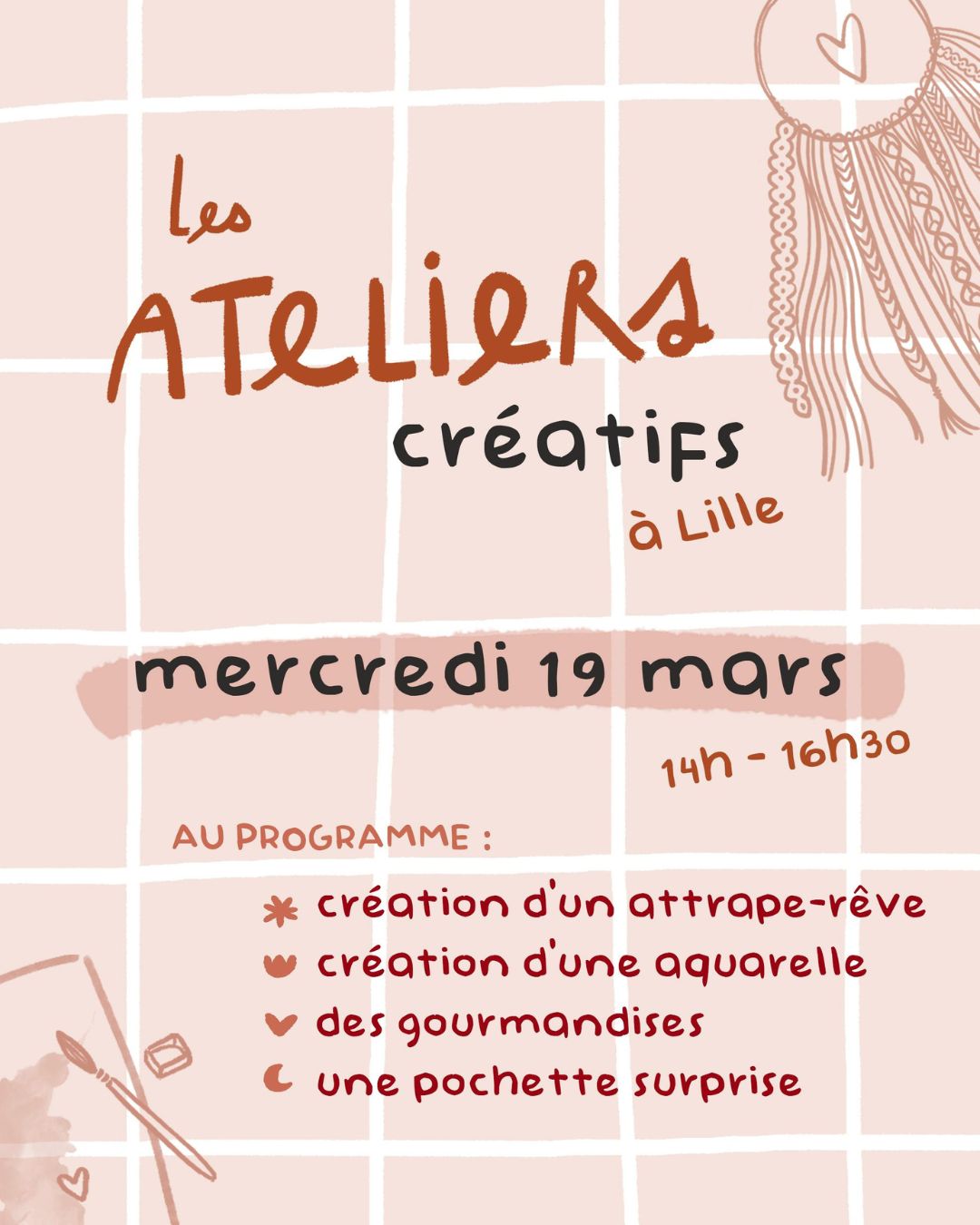 ❤️ Atelier créatif pour adultes et enfants à partir de 10 ans