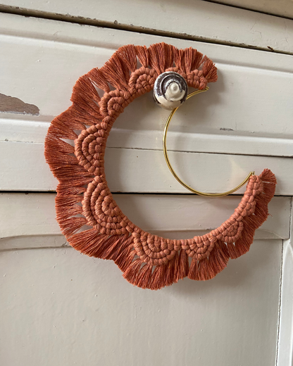 Lune macramé terracotta