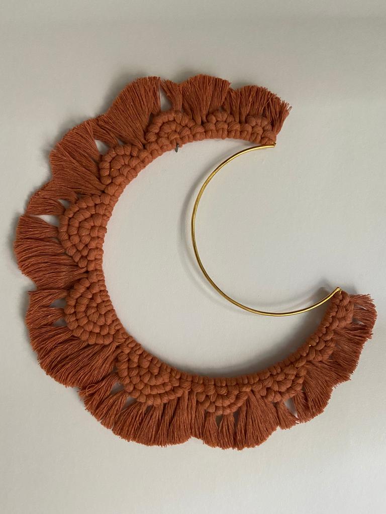Lune macramé terracotta