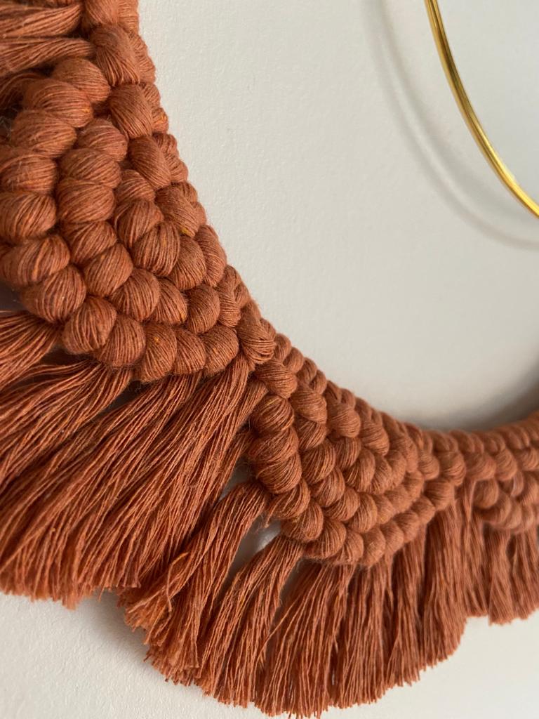 Lune macramé terracotta
